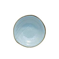 Piatto fondo Mediterraneo Novità Home in ceramica turchese cm 24