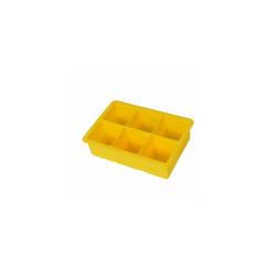 Stampo ghiaccio 6 cubetti in silicone giallo