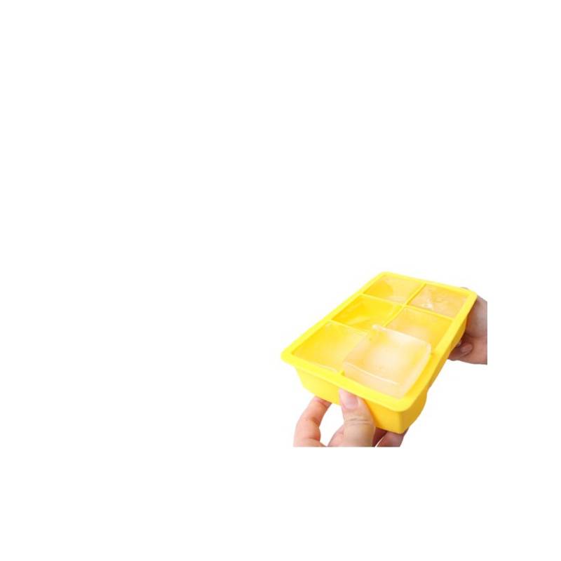 Stampo ghiaccio 6 cubetti in silicone giallo