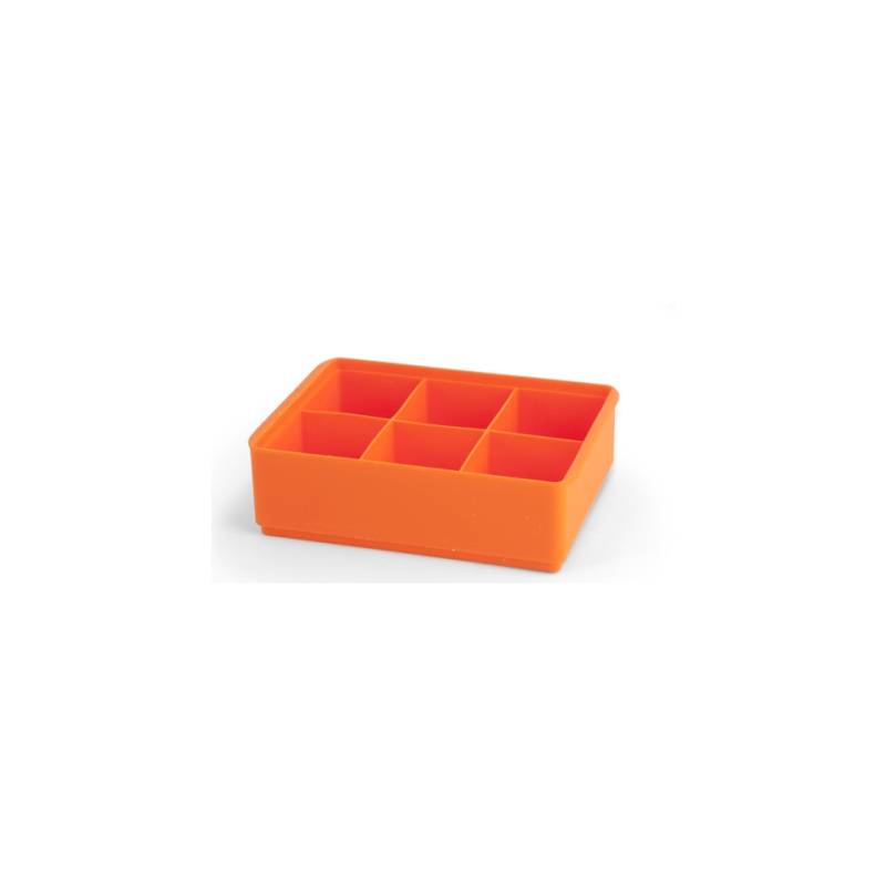 Stampo ghiaccio 6 cubetti in silicone arancione