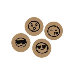 Sottobicchieri Emoticon in cartoncino marrone cm 10