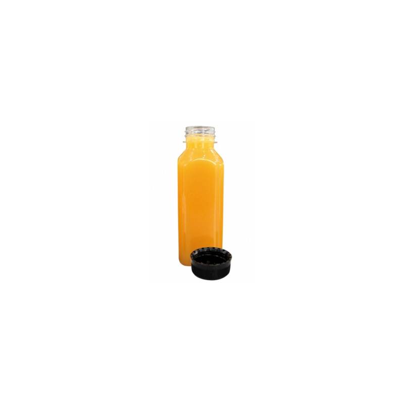 Transparent pet bottles with black cap 11.83 oz.