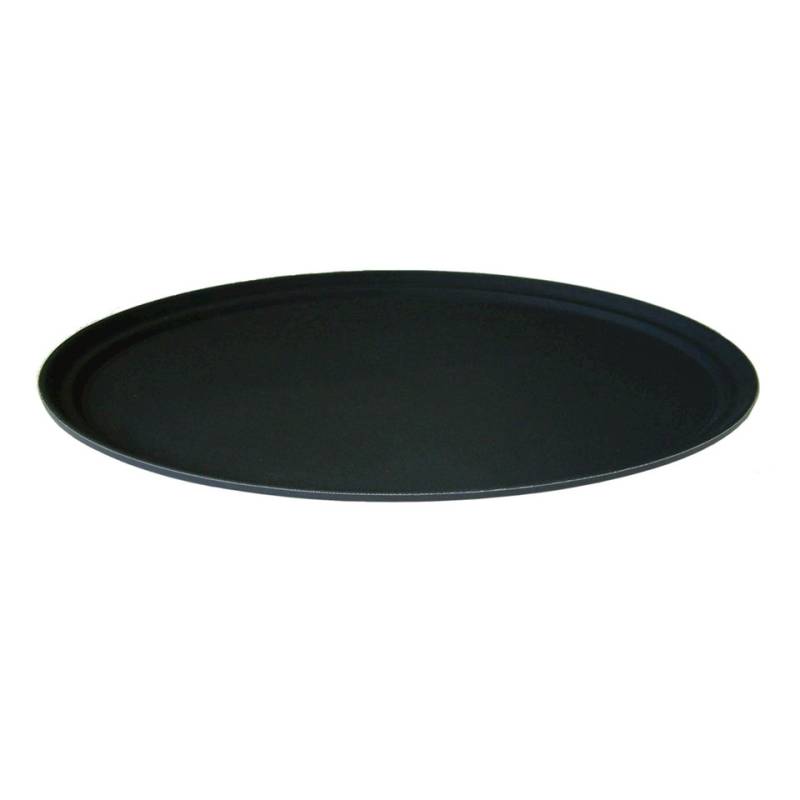 Vassoio antiscivolo ovale in plastica nera cm 67,5x55