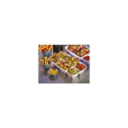 Plato de porcelana blanca de 3 compartimentos 26x15x4 cm