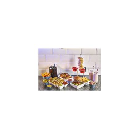 Plato de porcelana blanca de 3 compartimentos 26x15x4 cm