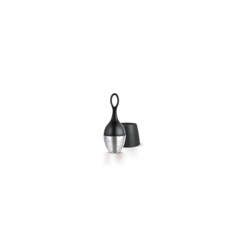 Schwimmender Teefilter aus rostfreiem Stahl und schwarzem Nylon