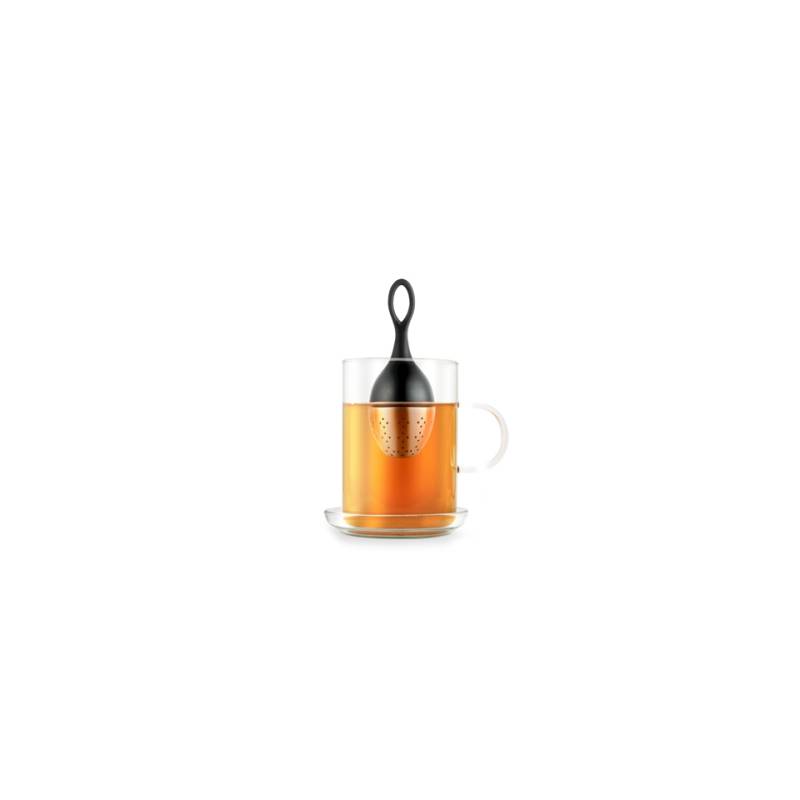 Schwimmender Teefilter aus rostfreiem Stahl und schwarzem Nylon