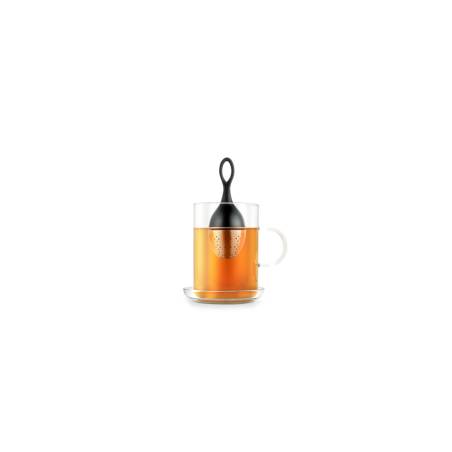 Schwimmender Teefilter aus rostfreiem Stahl und schwarzem Nylon