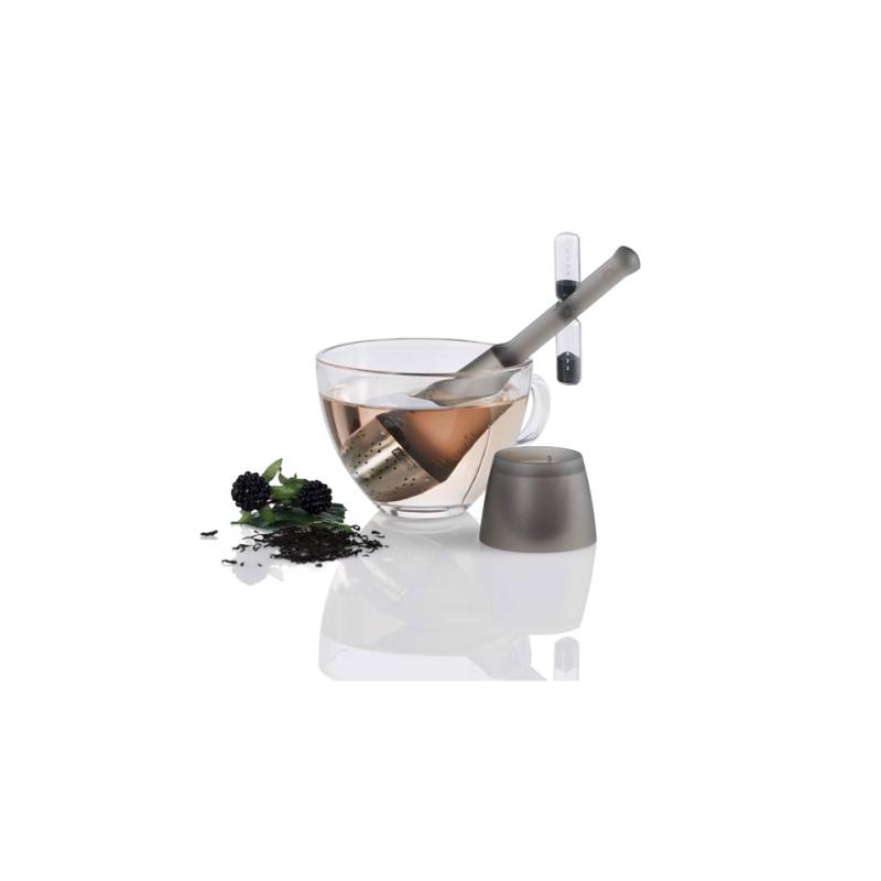 Tea filter with swivel hourglass gray