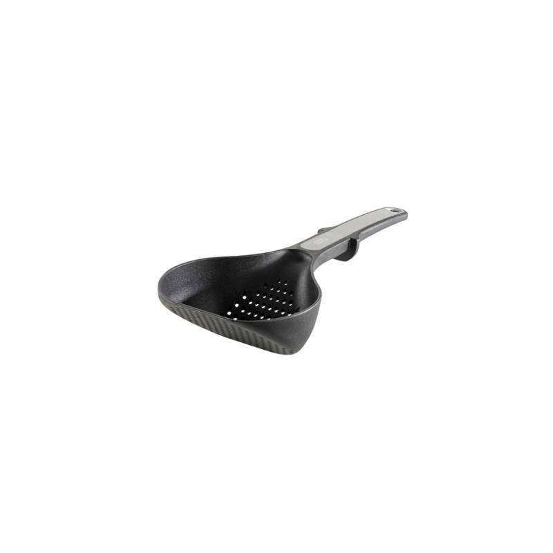 Perforierte Schöpfkelle aus schwarzem Nylon 33,5x12,5 cm