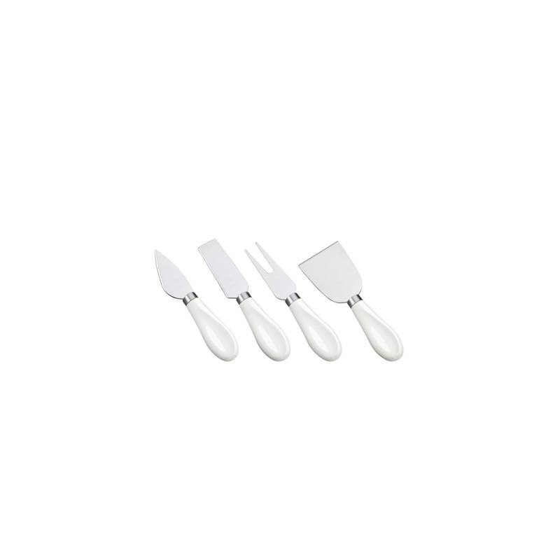Stainless steel cheese knife set of 4 with porcelain handle