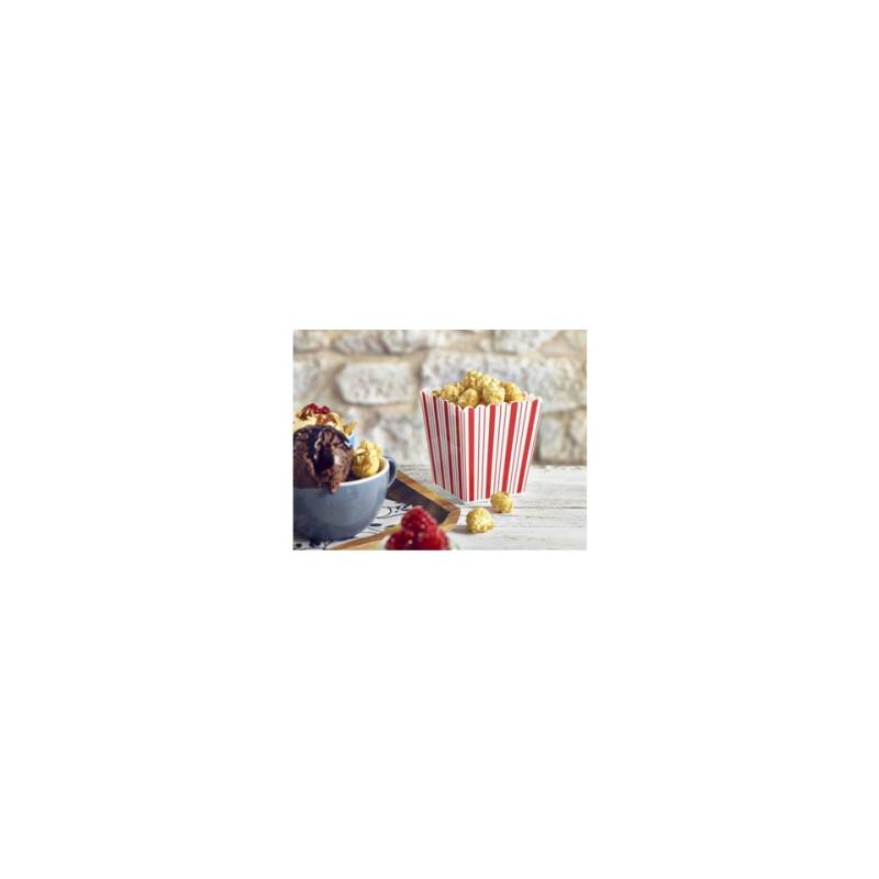 Contenitore Pop Corn America in plastica bianco e rosso cl 40