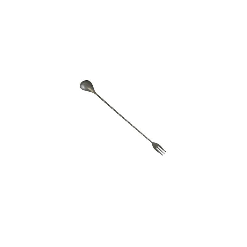 Bar spoon con forchetta linea Vintage in acciaio inox anticato cm 32