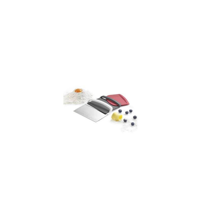 Stackable black and red white plastic kitchen spatulas