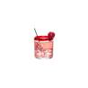 Bicchiere Aruba Rocks in vetro trasparente con bordo rosso cl 35,5