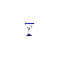 Coppa Martini Aruba in vetro trasparente con bordo blu cl 29,6