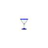 Coppa Martini Aruba in vetro trasparente con bordo blu cl 29,6