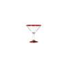 Coppa Martini Aruba in vetro trasparente con bordo rosso cl 29,6