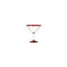 Coppa Martini Aruba in vetro trasparente con bordo rosso cl 29,6