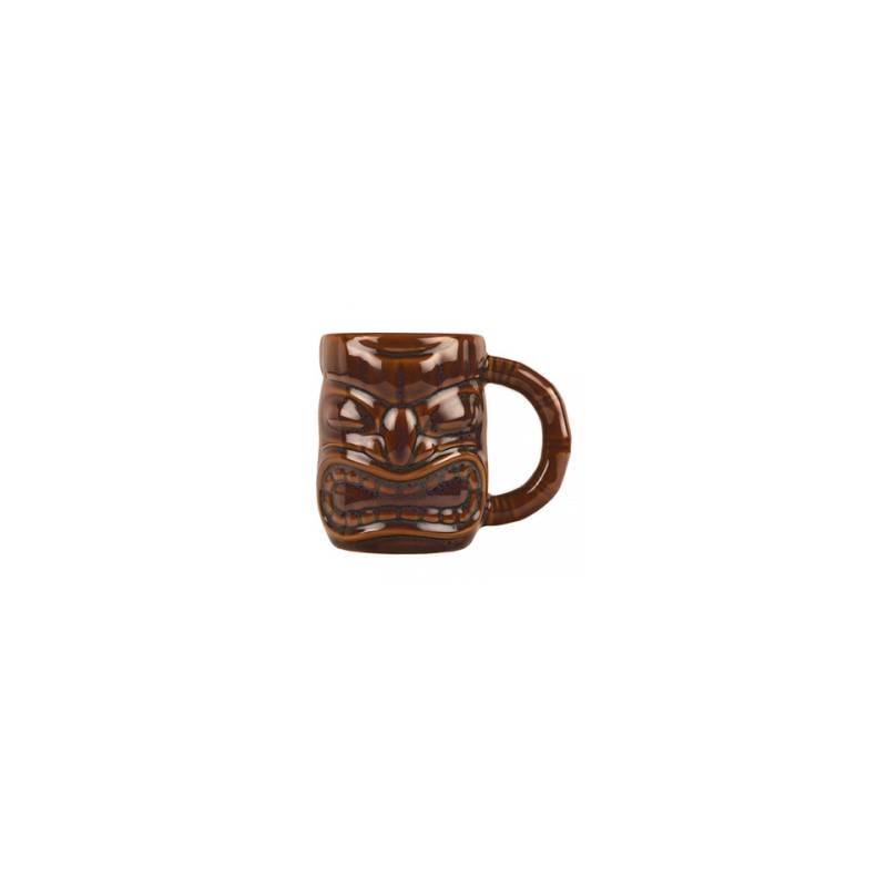 Tiki mug con manico in porcellana marrone cl 47
