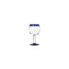 Bicchiere Aruba ballon in vetro trasparente con bordo blu cl 47,3