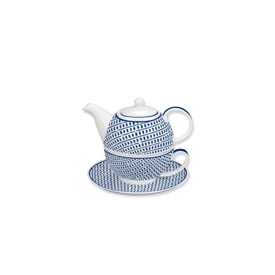 Tea For one Andalusia in porcellana bianca e blu