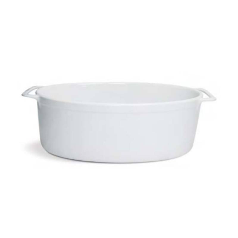 White porcelain 2 handle oval casserole 42x27x14.5 cm
