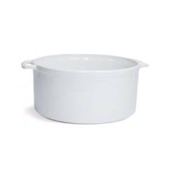 White porcelain 2-handle round casserole 32x14.5 cm