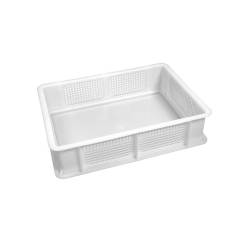 Stackable white polyethylene service box 15.74x11.81x3.93 inch