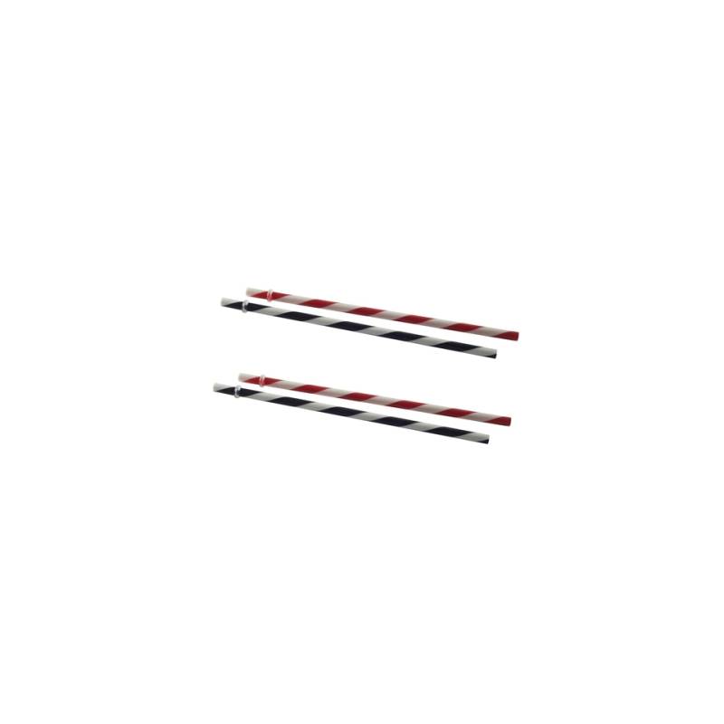 Red-white and black-white plastic striped straws cm 22.7