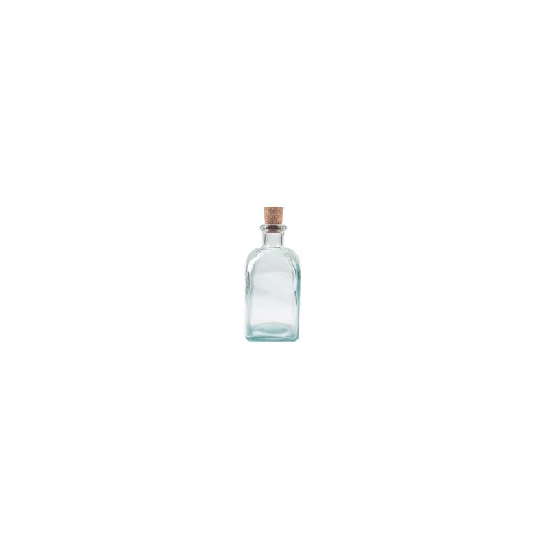 Square glass bottle with cork cl 25