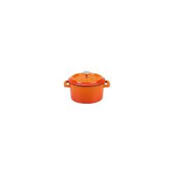 Mini casseruola Slowcook con coperchio in ghisa arancione cm 14