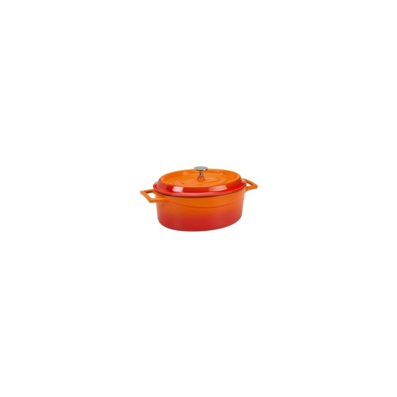 Mini casseruola ovale Slowcook con coperchio in ghisa arancione cm 12x9