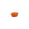 Slowcook oval mini casserole with orange cast iron lid 12x9 cm