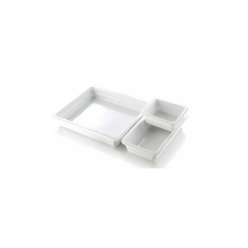 Gourmet white porcelain gastronorm 1/2 12.60x10.43 inch