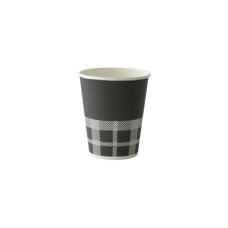 Bicchiere cappuccio Izza Duni in cartone nero e bianco cl 24