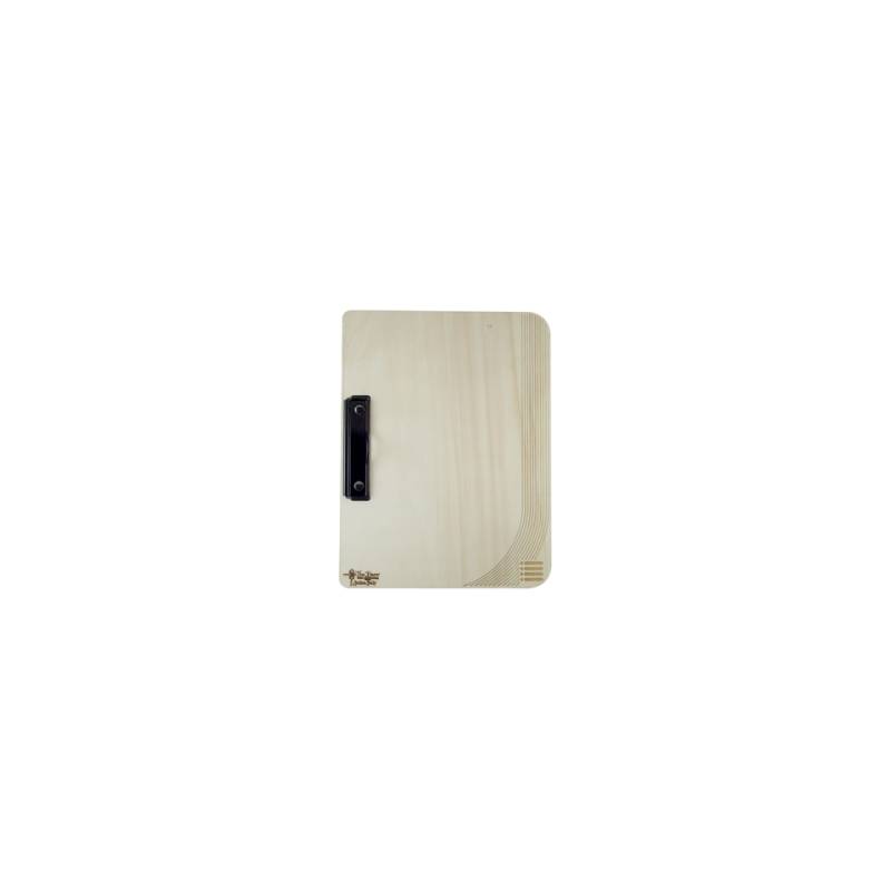 Natural wood rectangular menu holder 24x32 cm