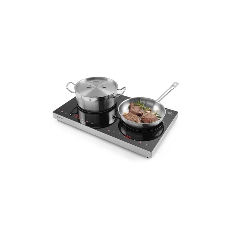 Hendi double induction hob with ceramic glass coating