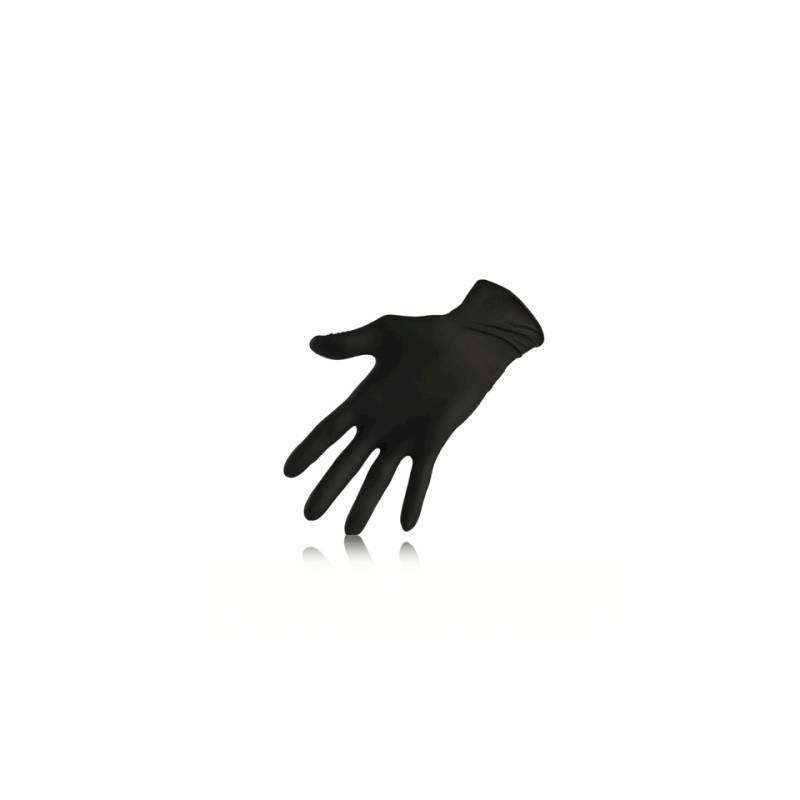 Guantes desechables sin polvo Nitril Black talla M