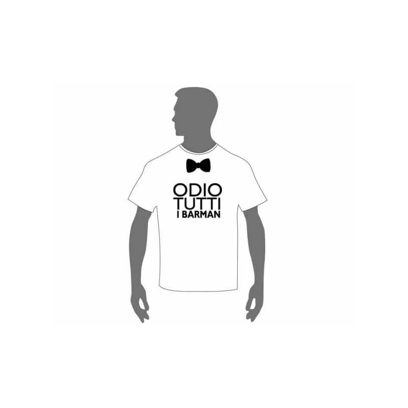 I hate all bartenders t-shirt in white cotton size M