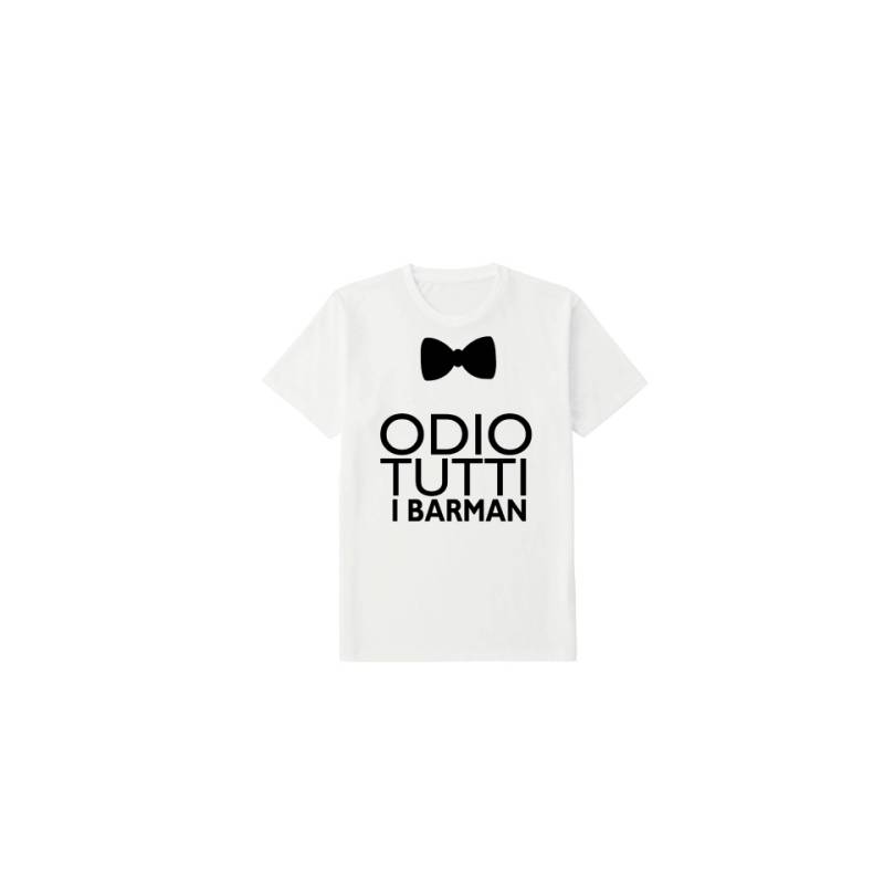 Odio tutti i barman camiseta de algodón blanco talla XL
