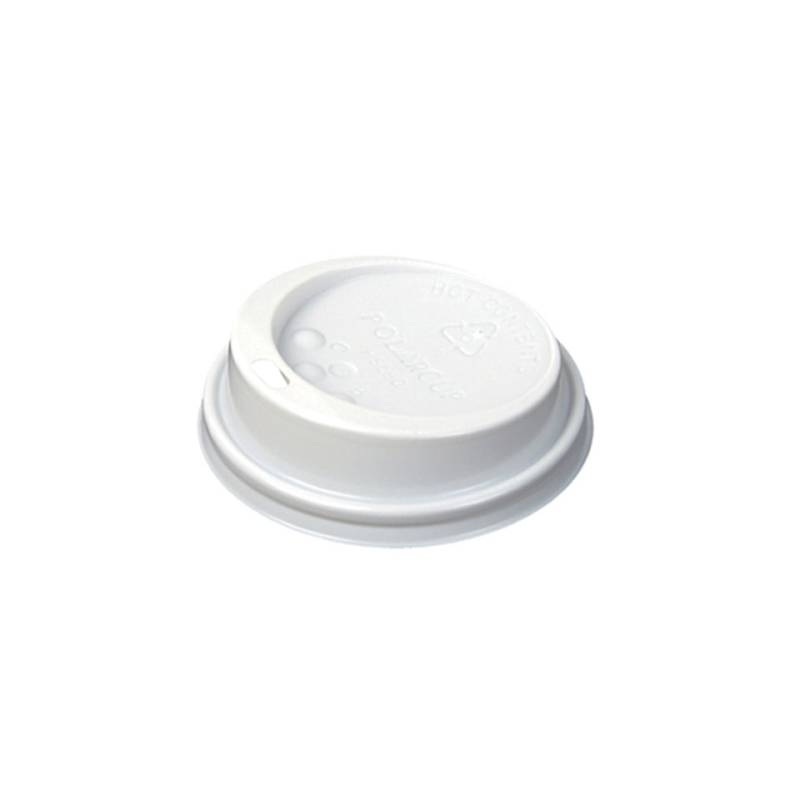 Coperchio monouso con foro per bicchiere cappuccio in plastica bianca cm 9,1