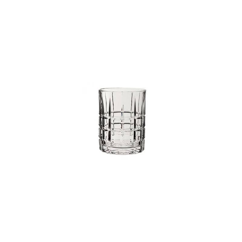 Deco checkerboard dof tumbler in clear glass cl 31
