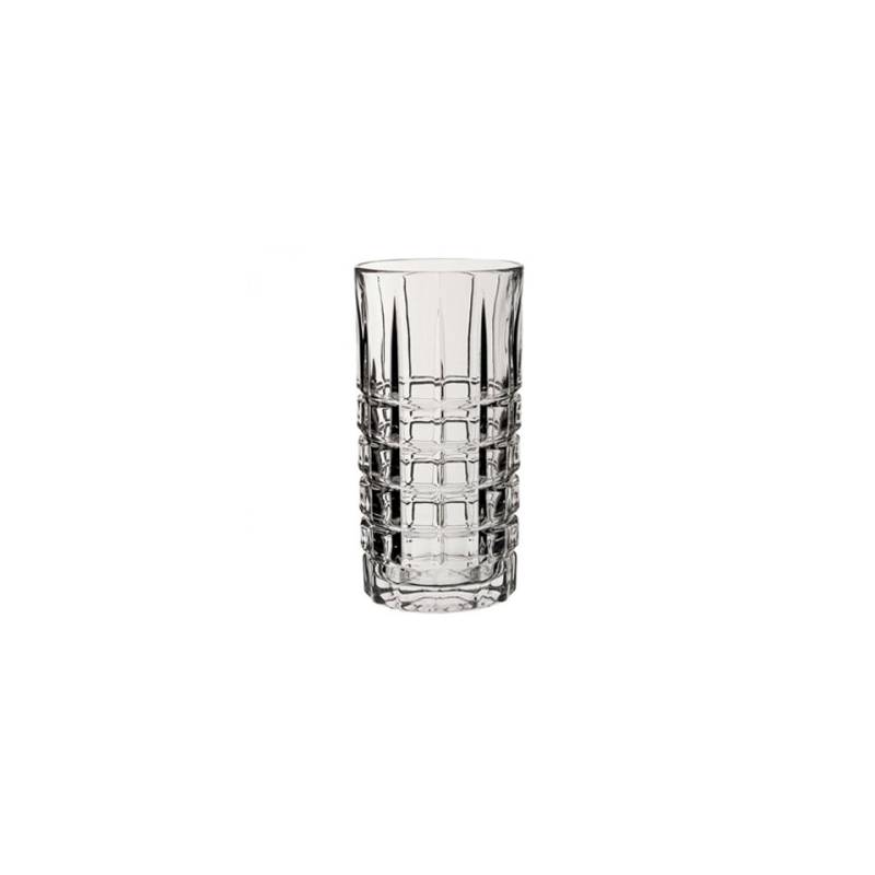 Bicchiere Deco a scacchiera highball in vetro trasparente cl 39