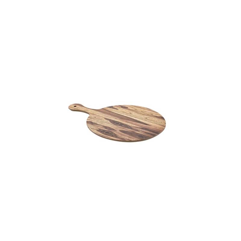Tagliere tondo con manico in melamina effetto legno cm 30