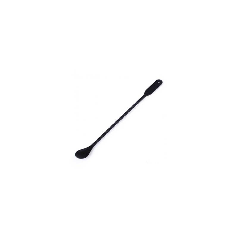 Bar spoon with lemon scratcher in black plastic cm 31