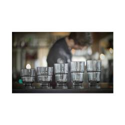 Linq rocks stackable tumbler in smoked gray glass cl 26.6