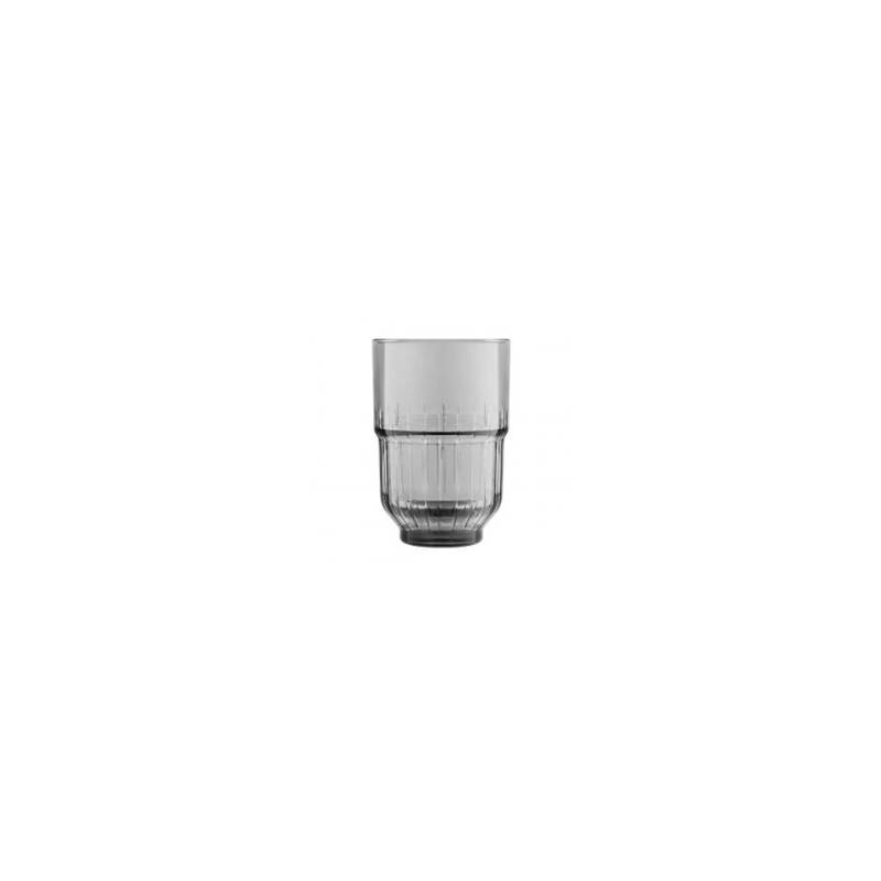 Bicchiere Linq beverage impilabile in vetro grigio fumé cl 35,5