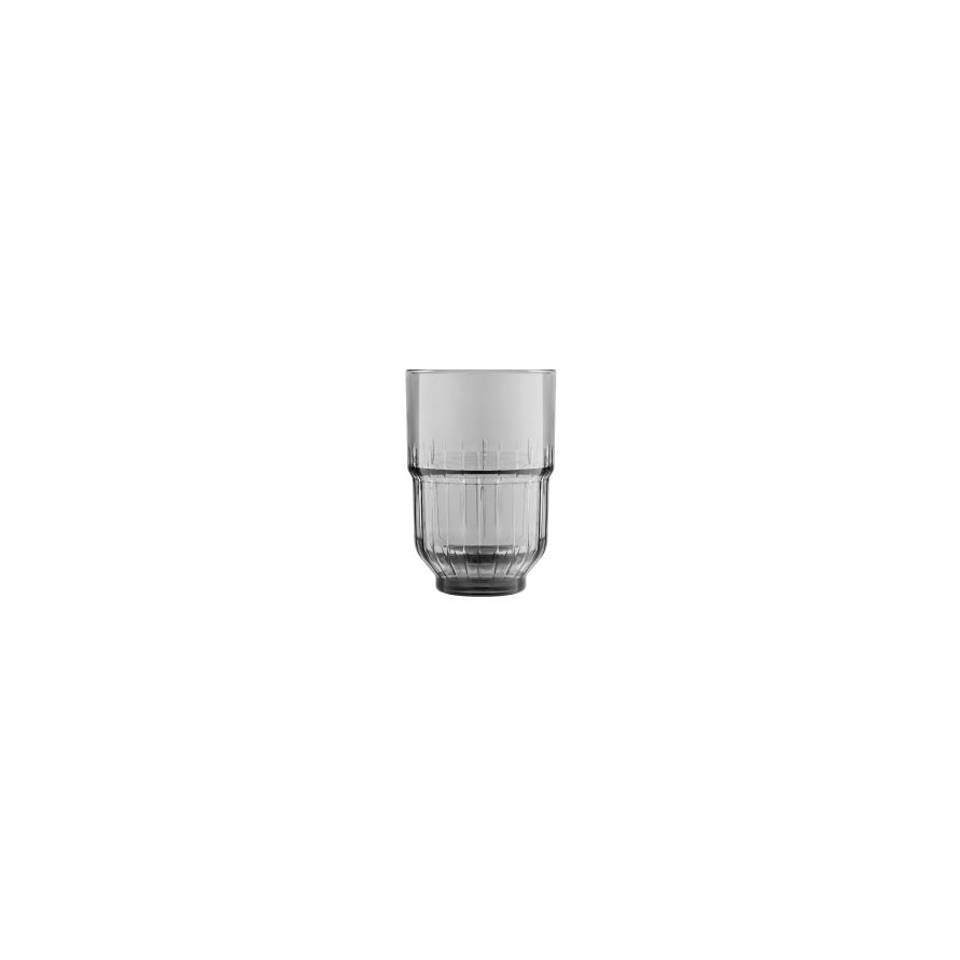 Linq beverage stacking tumbler in smoked gray glass cl 35.5