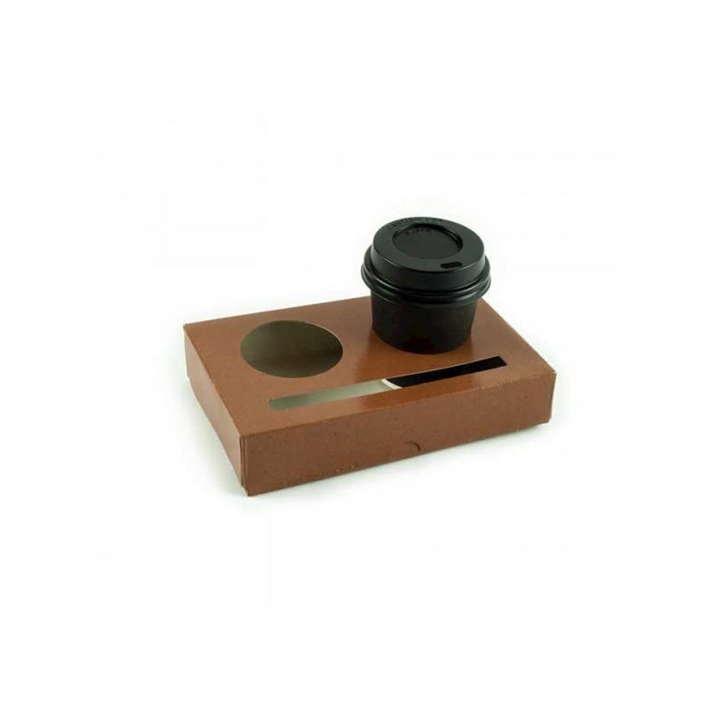 Takeaway container 2 brown paper cups cm 16x10